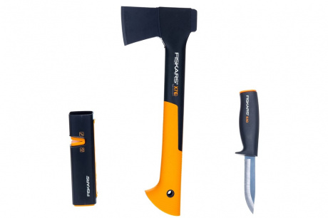 Купить Набор Fiskars: Топор Х7 + точилка для топоров и ножей + нож К40 фото №2