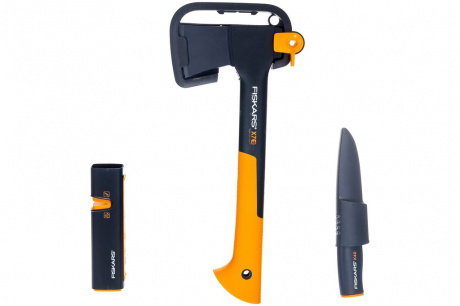 Купить Набор Fiskars: Топор Х7 + точилка для топоров и ножей + нож К40 фото №1